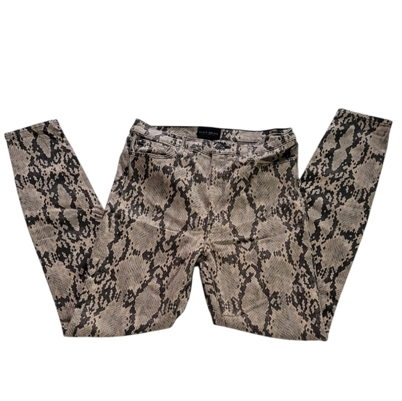 Black Orchid Snakeskin Print Jeans Christie Super High Rise - Picture 3 of 10